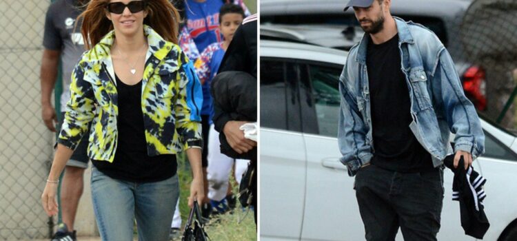 Shakira, Gerard Piqué Sit Apart From Each Other at Son's Baseball Game