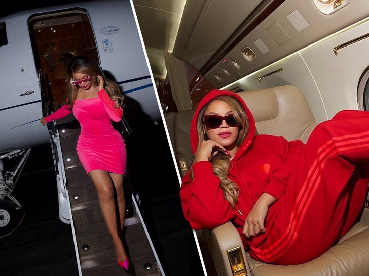 Beyonce's not only the Queen B, she's also the queen of the skies ... her private plane is huge, with room for 15 to 19 passengers about the Bombardier Challenger 850.